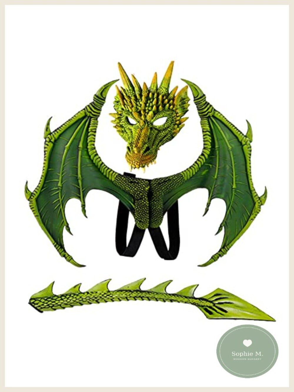 Kids Dragon Costume Mask Wings Tail Set for Halloween Dinosaur Cosplay
